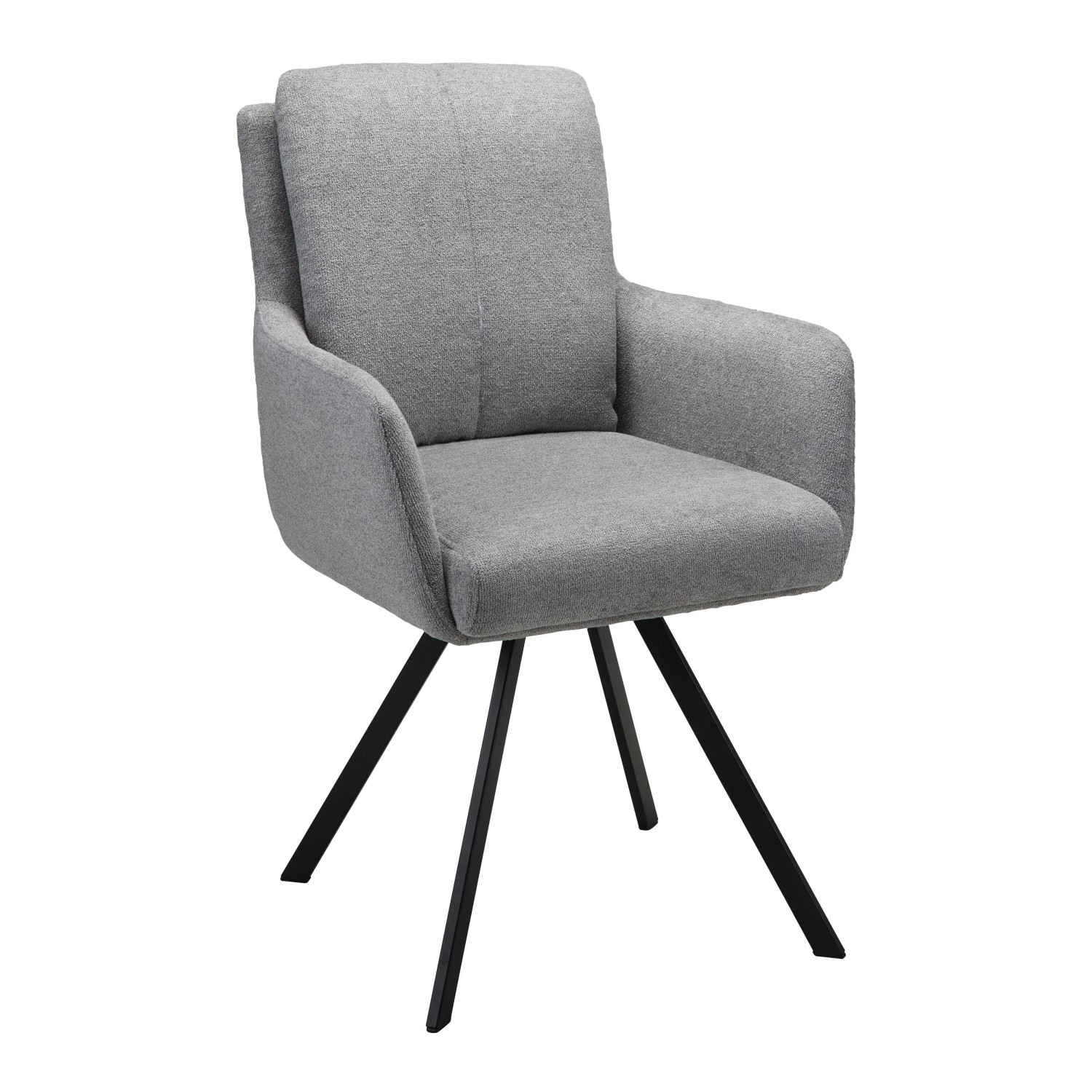 Bessagi Home Armlehnstuhl Marie Grau Webstoff Drehbar Gepolstert