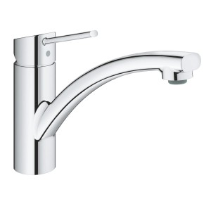 Grohe QuickFix Küchenarmatur Swift, Chrom, Niederdruck-Einhebelmischer mit Schwenkbereich.