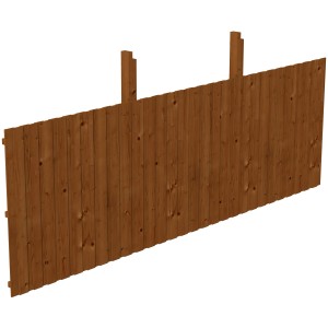 Skan Holz Rückwand Deckelschalung, 550x180cm, Fichte Nussbaum, für Carport Zubehör.