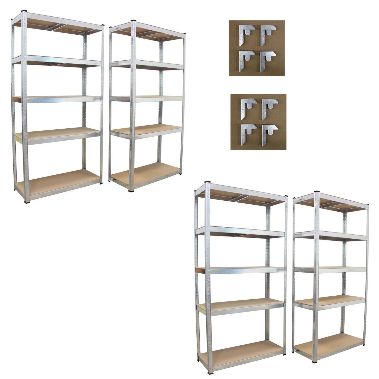 TRUTZHOLM 4x Schwerlastregal 180x90x40 cm 875 kg mit 5 Böden je Regal