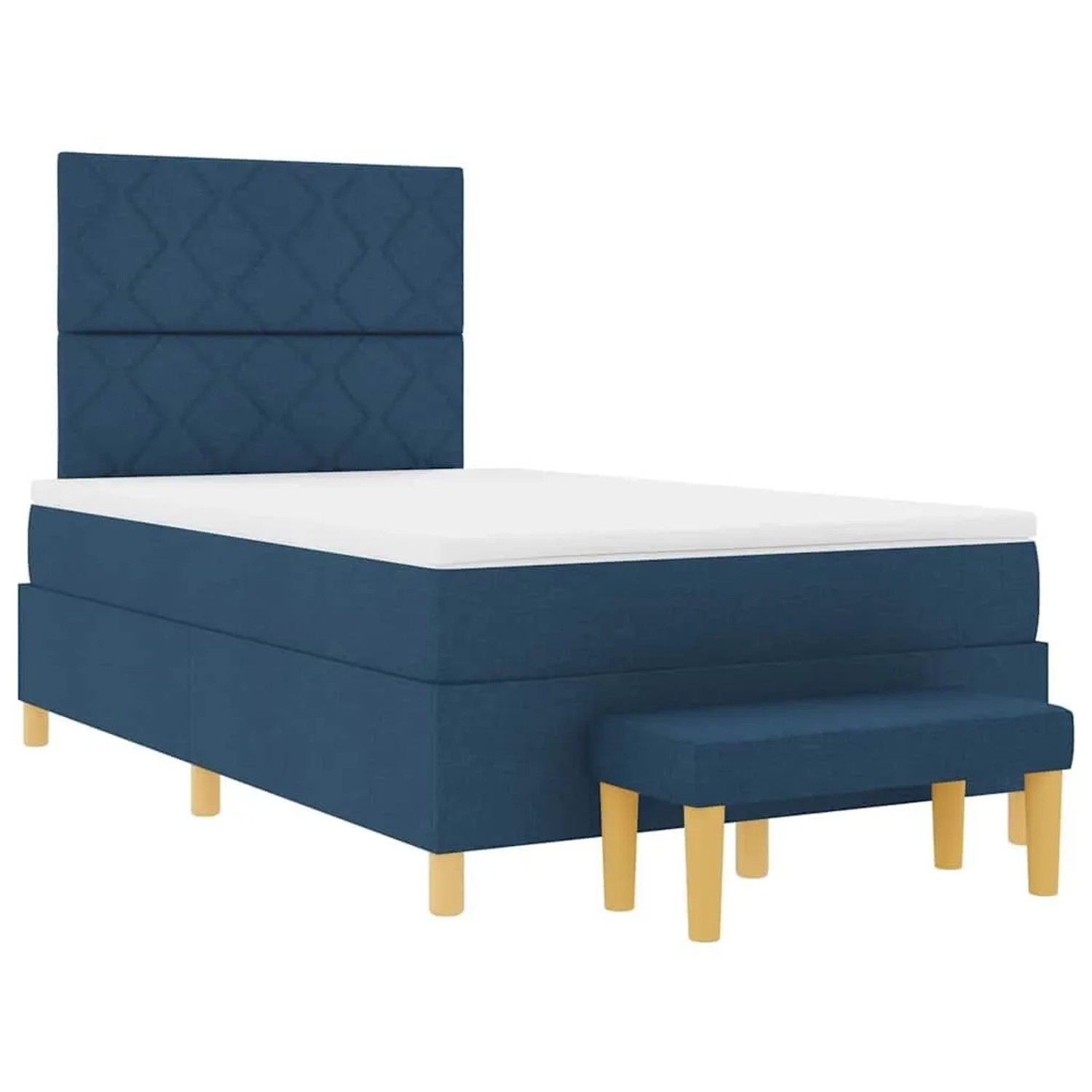 vidaXL Boxspringbett mit Matratze mit Kopfteil Blau 120 x 200 cm Stoff 3344 günstig online kaufen