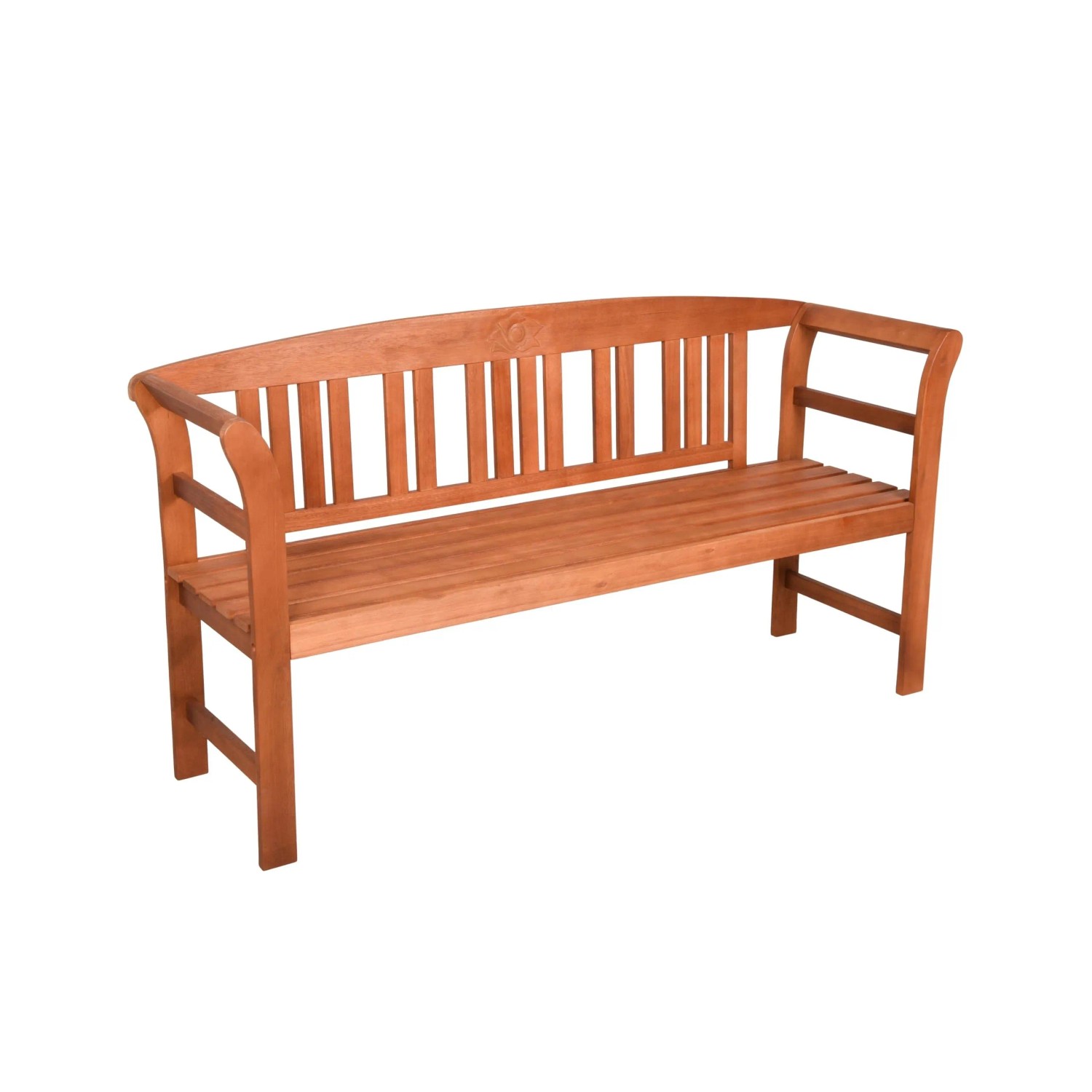 DELUKE Gartenbank LUCERN 3-Sitzer Rose 157cm Breit Eukalyptus Natur Terrassenbank Wetterfest Sitzbank Outdoor Bank