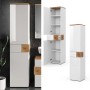 Vicco Badschrank Eden, weiß hochglanz/Artisan-Eiche, 40x184cm, mit Türen und Schublade.