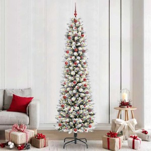 vidaXL Künstlicher Weihnachtsbaum mit 300 LEDs Grün und Weiß 240 cm 3396129