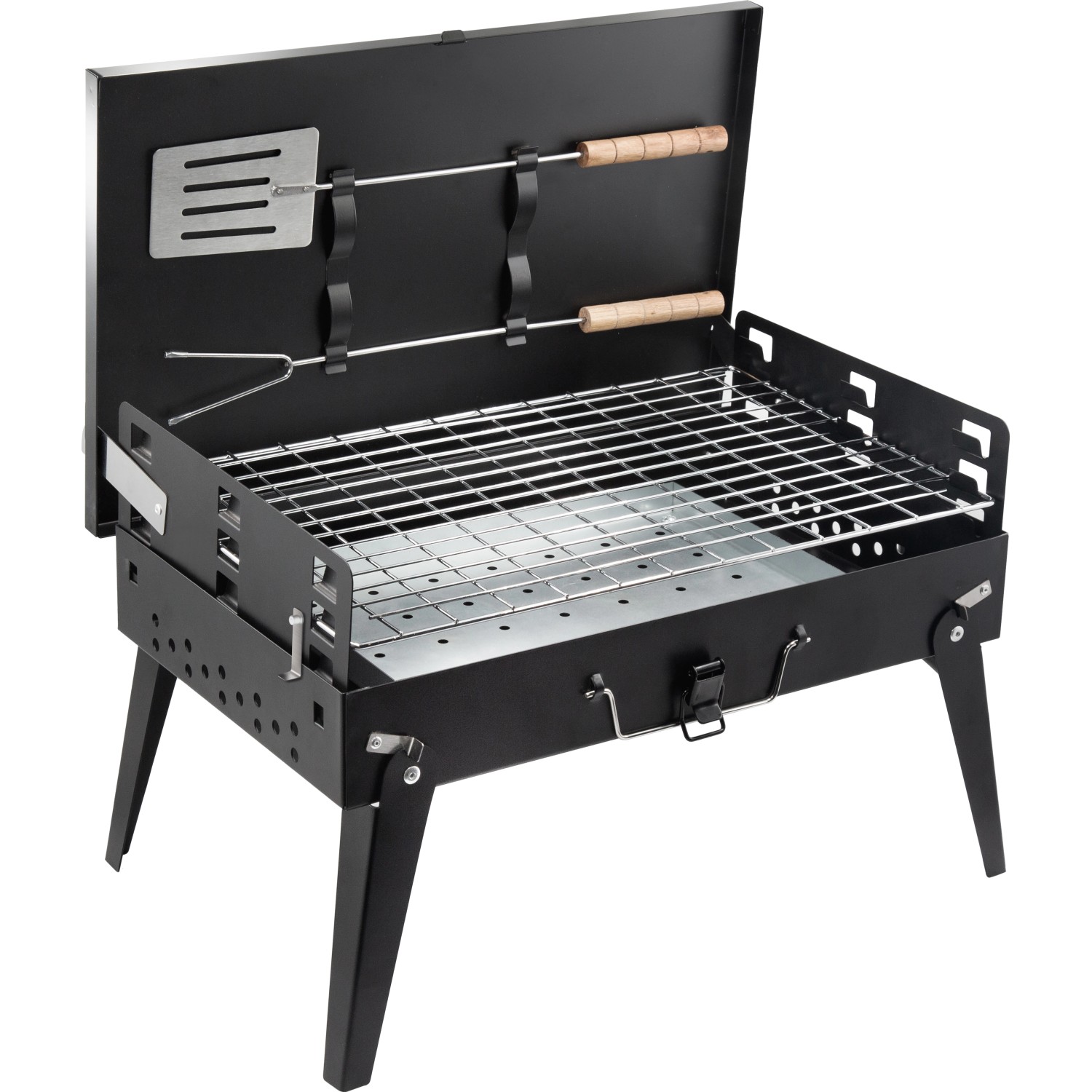 Camping-Holzkohlegrill Faltbar 45 cm x 30,5 cm x 46,8 cm