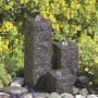 Ubbink Gartenbrunnen Modena: 3 Granitsäulen mit LED, 15-45cm hoch.