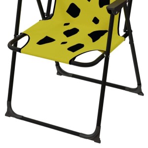 Mojawo Kinder Campingstuhl mit Giraffenmuster, gelb/schwarz. Klappbarer Gartenstuhl für Kinder.