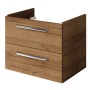 Pelipal Waschtisch Quantum 06, 60 cm, Eiche Riviera quer, Unterschrank mit zwei Schubladen und Softclose.