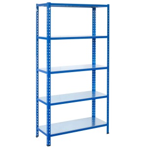 Blaues Ar Shelving Steckregal mit 5 Böden, verzinkt, 200x60x30 cm, belastbar bis 180 kg.