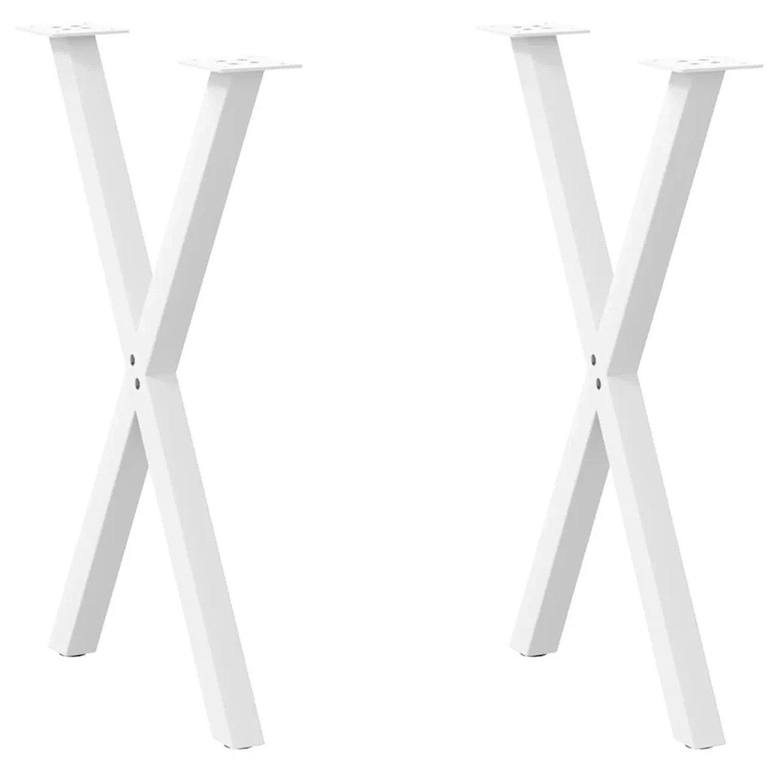 vidaXL Esstischbeine X-Form 2 Stk Weiß 50x72-73 cm Stahl 4012909