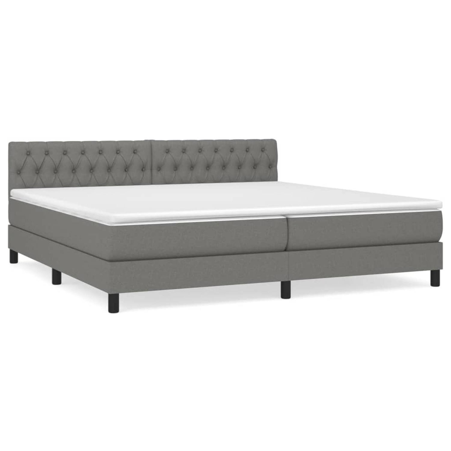 vidaXL Boxspringbett Boxspringbett mit Matratze Dunkelgrau 200x200 cm Stoff günstig online kaufen