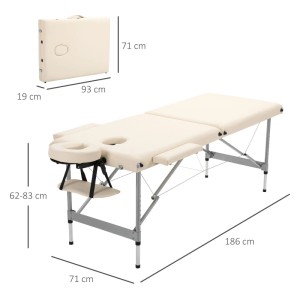 HOMCOM-Massageliege-185L x 70B x 58-82H cm