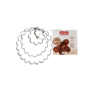 Zenker Patisserie Ausstecher-Set, 3 Edelstahl Küchenhelfer zum Backen von Keksen.