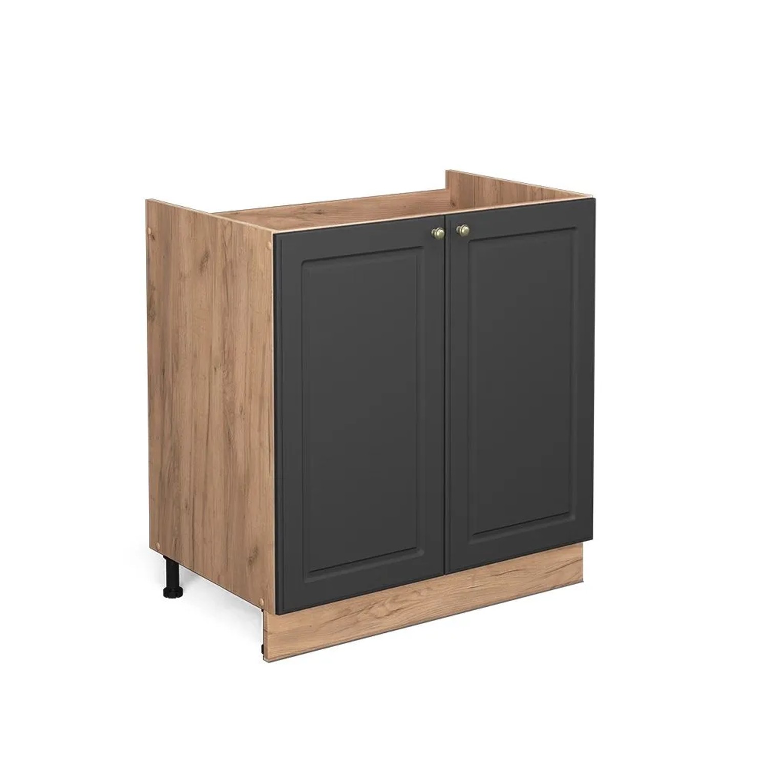 Vicco Spülenunterschrank Fame-Line Anthrazit-Gold Goldkraft Eiche 80 cm ohne Arbeitsplatte