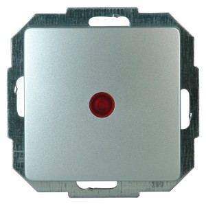 Kopp Kontrollschalter Paris in Silber mit roter Glimmlampe für Schalter & Taster.