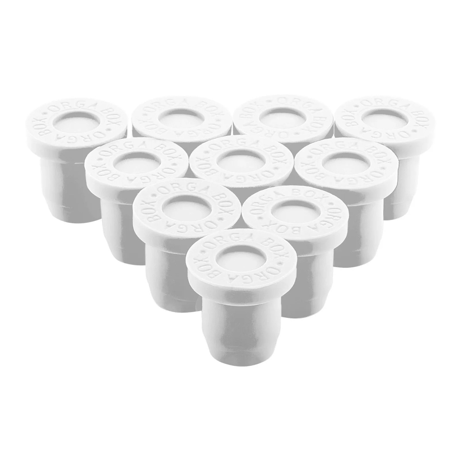 SOTECH 10er Set ORGA BOX Silikonfüße für 10,5 mm Bohrloch Weiß