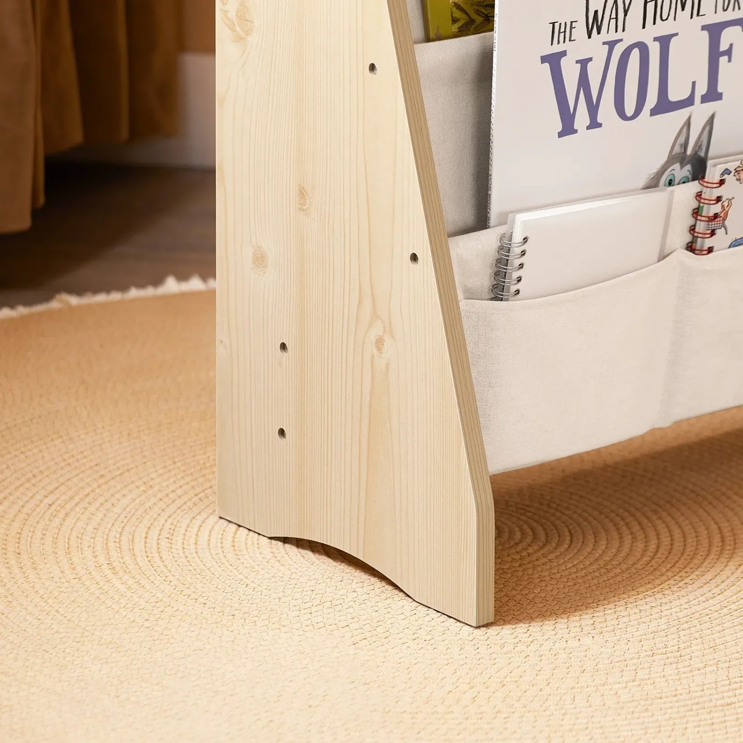 SoBuy Bücherregal Kinderregal mit 4 Stofffächern Zeitungsständer KMB50-N_8