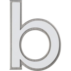 Nachtleuchtende Hausnummer 'b' von Alpertec aus Edelstahl.