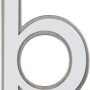 Nachtleuchtende Hausnummer 'b' von Alpertec aus Edelstahl.