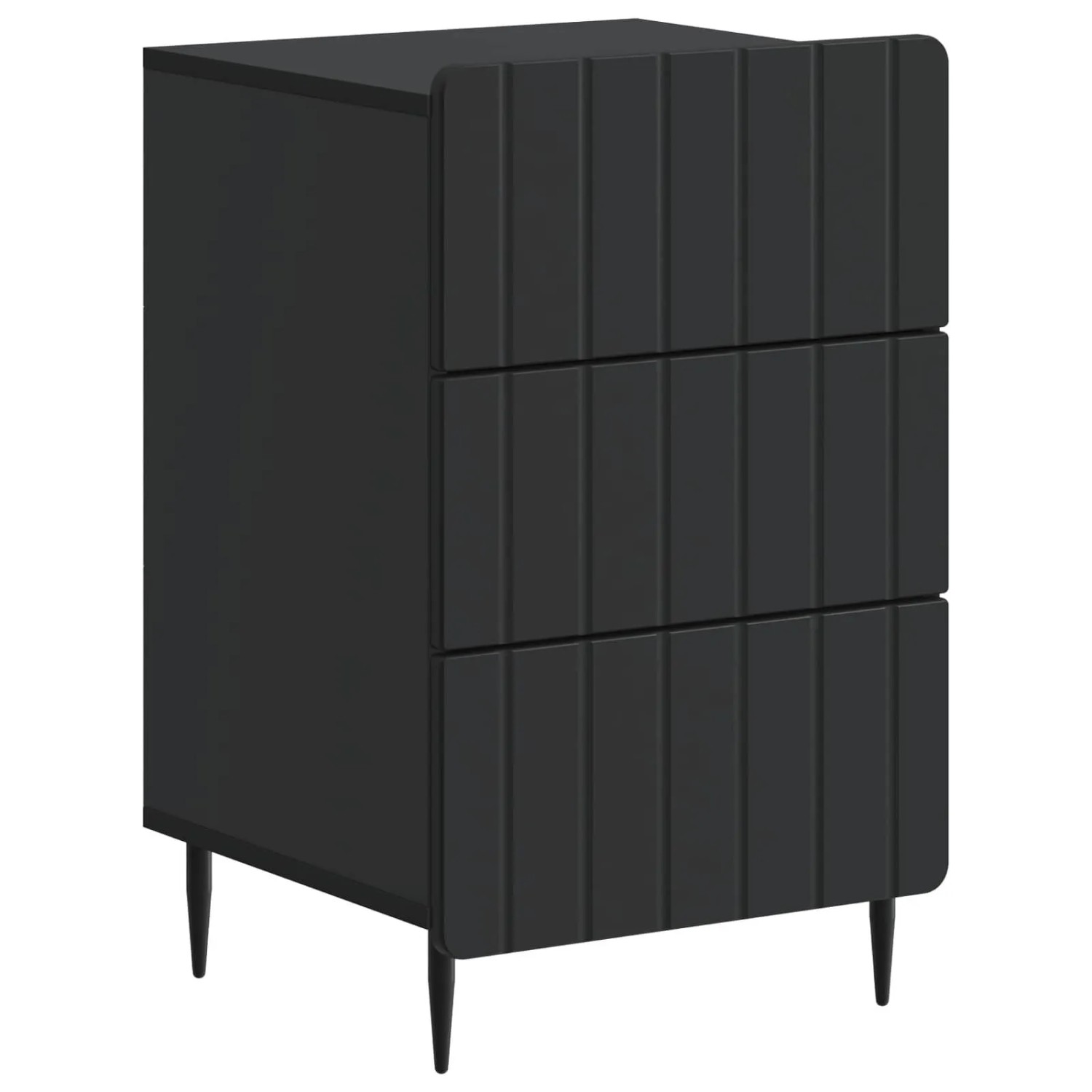 vidaXL Nachttisch mit Schubladen Schwarz 43 x 41 x 68 cm Holzwerkstoff 894326