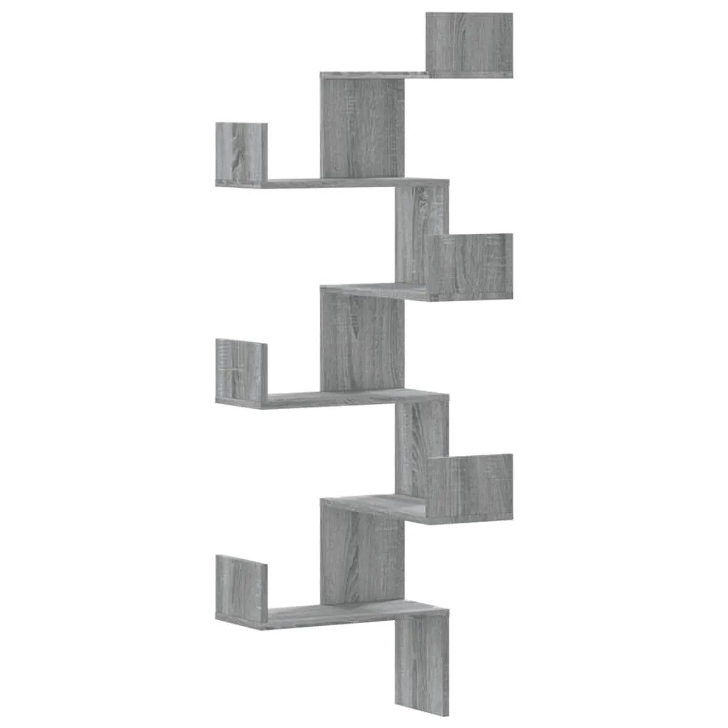 vidaXL Wand-Eckregal Grau Sonoma 45x45x147 cm Holzwerkstoff 852641