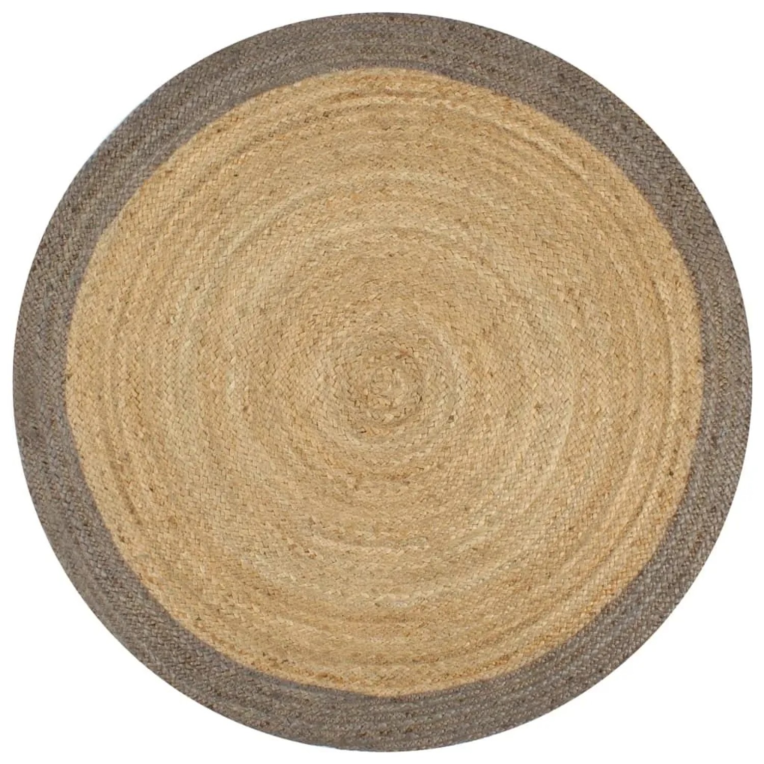 vidaXL Teppich Handgefertigt Jute mit Grauem Rand 90 cm 133674
