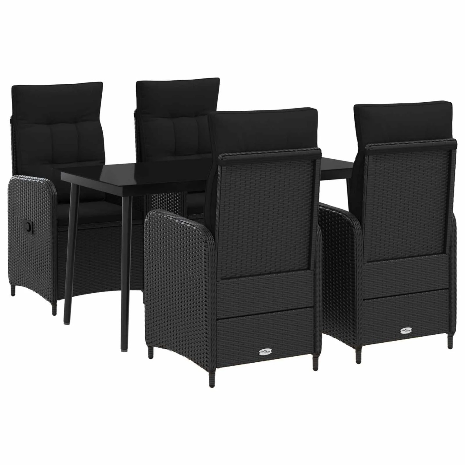 vidaXL Sofa-Tischset mit Kissen mit Kissen 5 Stk Schwarz 3422454