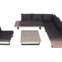 MCW Garten-Garnitur H54 4er-Set, grau mit dunklen Polstern. Lounge-Gartenmöbel für 6 Personen.