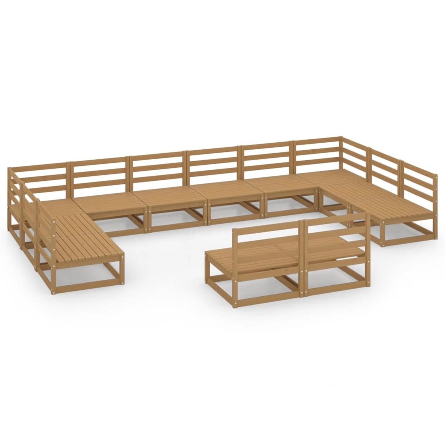 vidaXL 12-tlg Garten-Lounge-Set Massivholz Kiefer Modell 19 günstig online kaufen