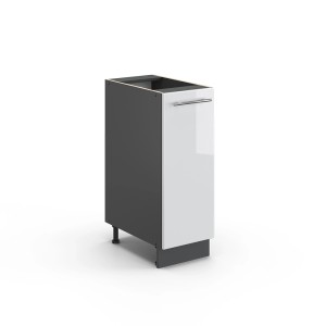 Vicco Apothekerschrank Fame-Line, weiß hochglanz/anthrazit, 30 cm breit, Küchenschrank ohne Arbeitsplatte.