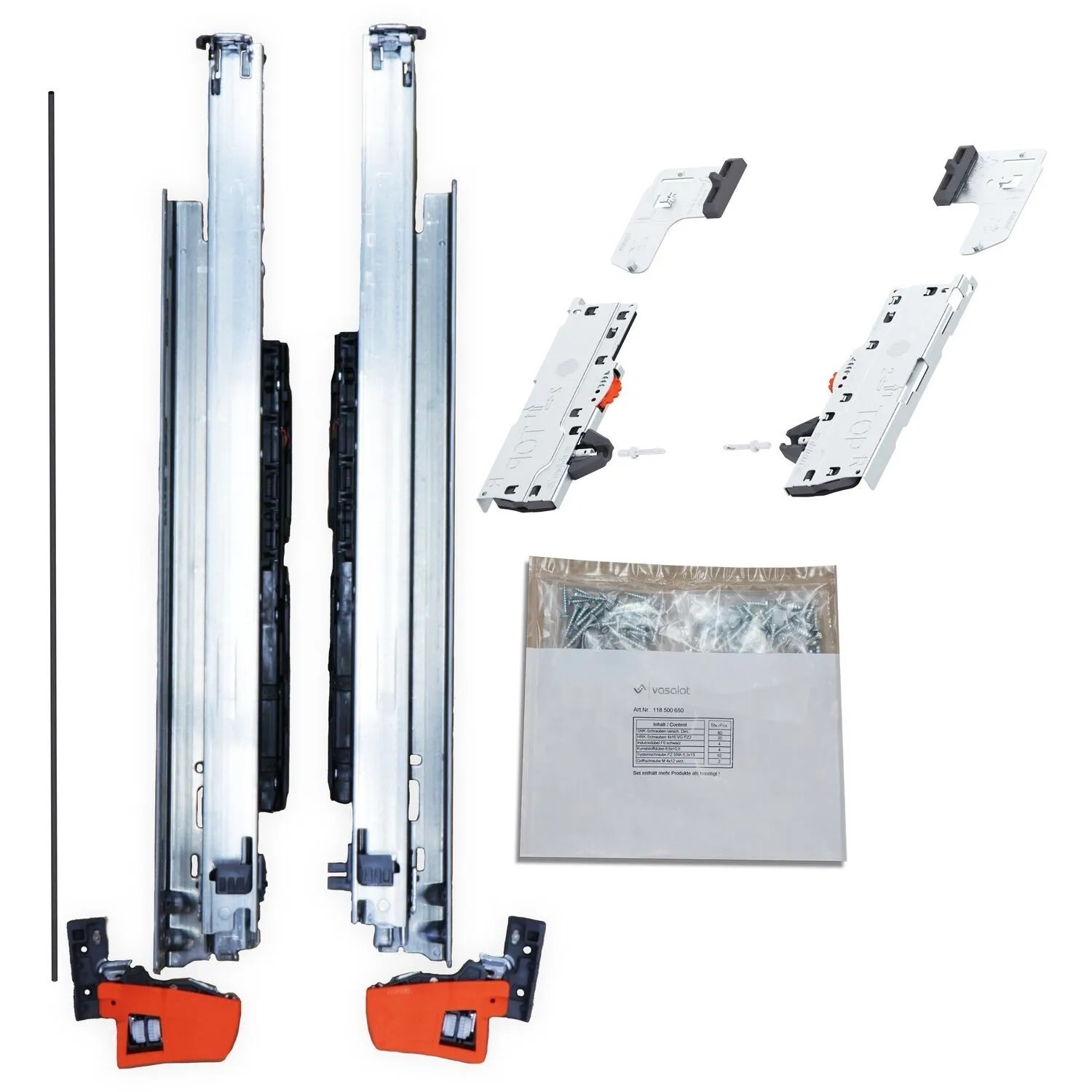 vasalat Set Blum Movento Blumotion S 760H Schubladenschienen 420 mm 40 kg mit Tip-On