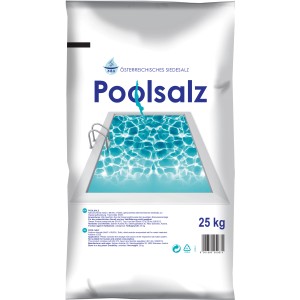 Sack Poolsalz Siedesalz, 25 kg, mit Pool-Motiv. Ideal zur Desinfektion von Schwimmbecken.