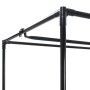 Detailansicht: Schwarzer vidaXL Kleiderschrank (75x50x160 cm) mit Eisenrahmen und Kleiderstange.
