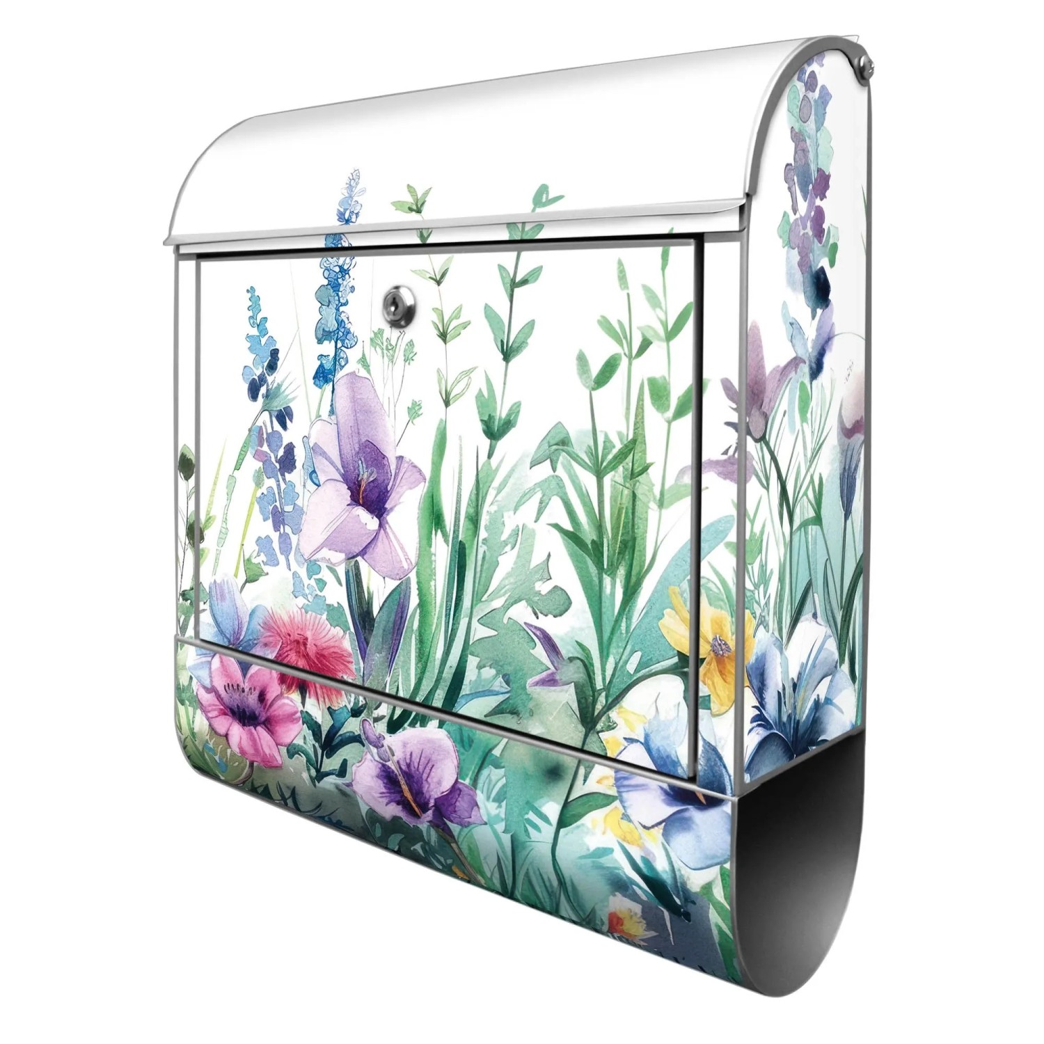 Banjado Design Briefkasten Silber Pulverbeschichtet 39x47x14cm 2 Schlüssel günstig online kaufen