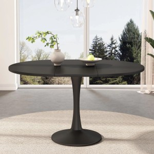 Merax Ausziehbarer Ovaler Esstisch 100 140 cm Schwarz