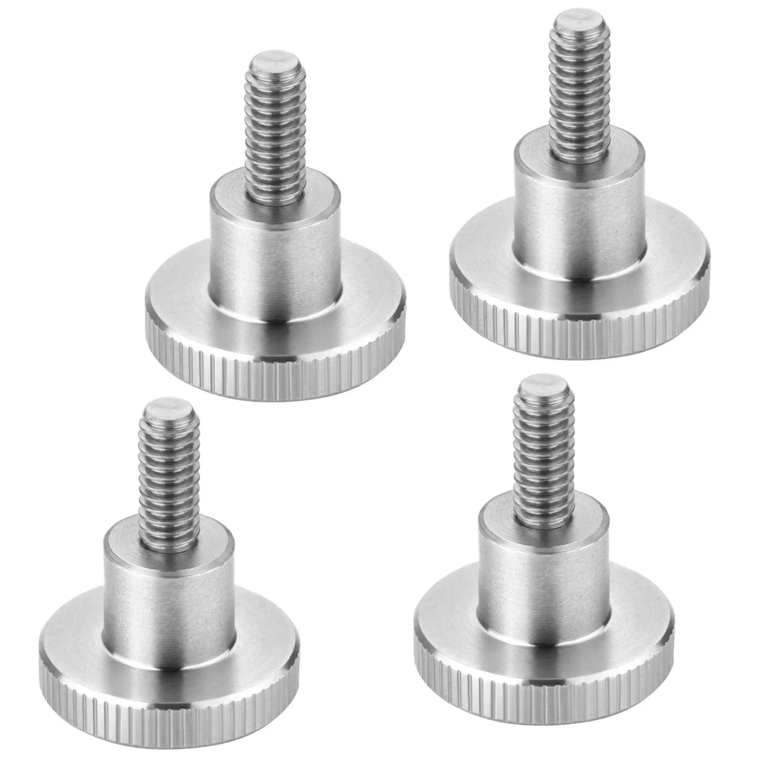 SOTECH 4x Rändelschrauben M4 x 10 mm Hohe Ausführung mit Schaft Kopf Durchmesser 16 x 3,5 mm DIN 464 Edelstahl V2A SS304