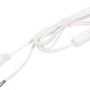 Weiße Zuleitung mit Schalter und Eurostecker, 2 m, für Lampeninstallation.