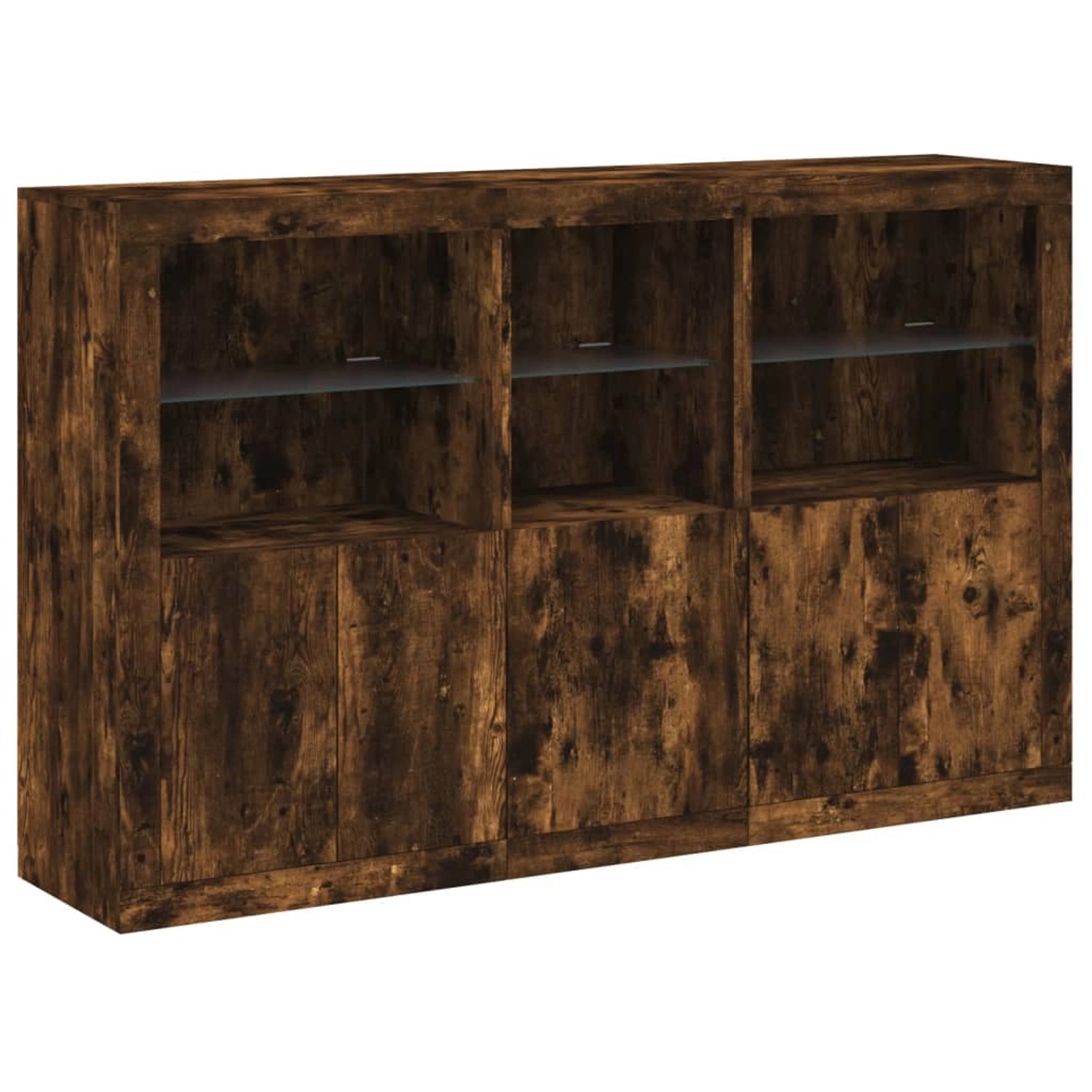 vidaXL Sideboard mit LED-Leuchten Räuchereiche 162x37x100 cm 3209146 günstig online kaufen