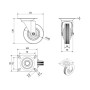 SOTECH 4er SET Transportrollen RED Ø100 mm 2x Lenkrollen und 2x Lenkrollen mit Bremse Bis 360 Kg_7