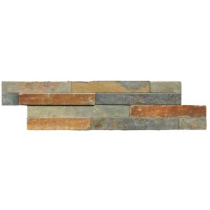 Verblender Schiefer Multi, 15x60 cm, beigebraune Naturstein-Optik für Innen & Außen.