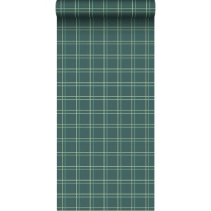Sanders & Sanders Tapete Karomuster Dunkelgrün 53 cm x 10 m