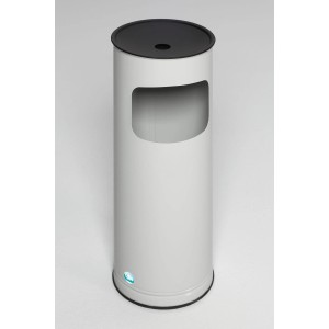 PROREGAL Klassischer Runder Kombiascher HxBxT 61 x 25 x 25 cm Verzinkter Stahl Grau