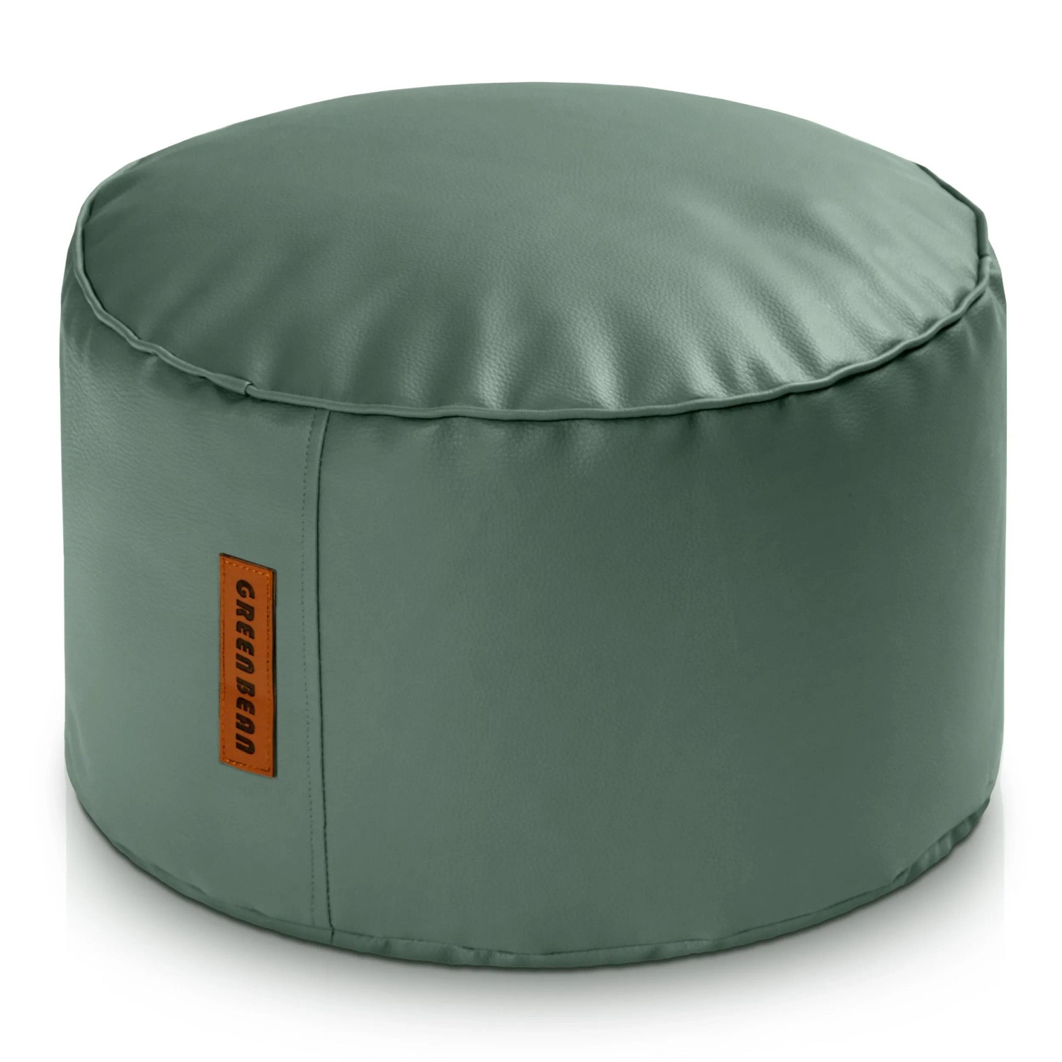 Green Bean Sitzpouf Stay 45 x 25 cm Leder mit EPS-Perlen-Füllung Fußhocker Taubenblau