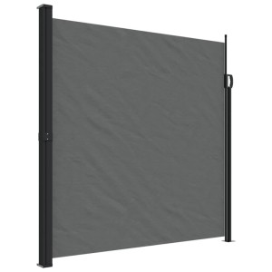 Anthrazit ausziehbare Seitenmarkise 200x300 cm. Robuster Stahl-Aluminium-Rahmen, Polyestergewebe. Ideal für Terrasse & Balkon.