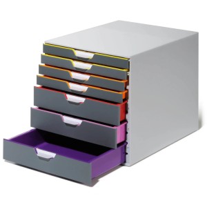 Durable Schubladenbox A4 Varicolor mit 7 Fächern in Mehrfarbig zur Aufbewahrung und Ordnung.