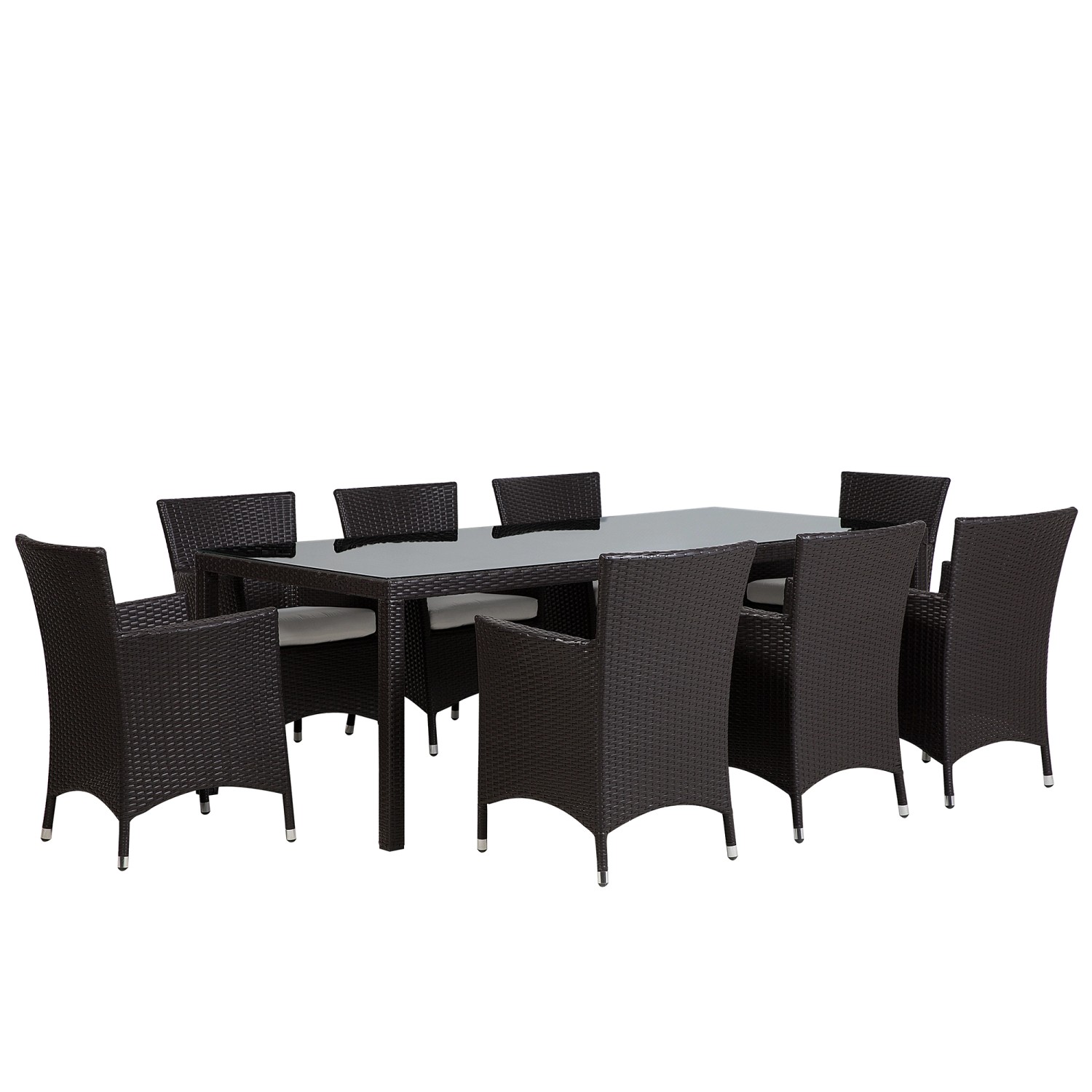 Beliani Gartentisch Set ITALY Dunkelbraun 100x220x88 günstig online kaufen