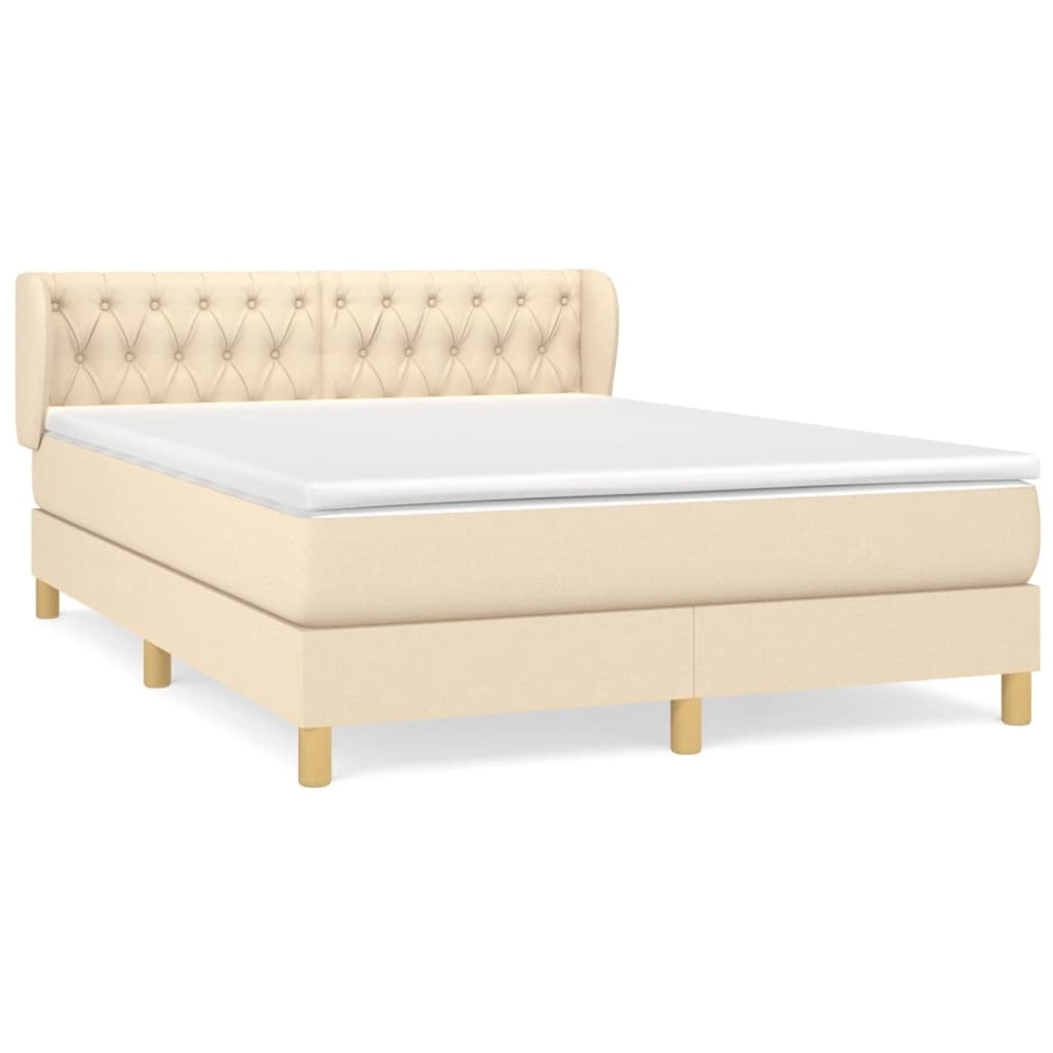 vidaXL Boxspringbett mit Matratze Creme 140x190 cm Stoff1368707 günstig online kaufen