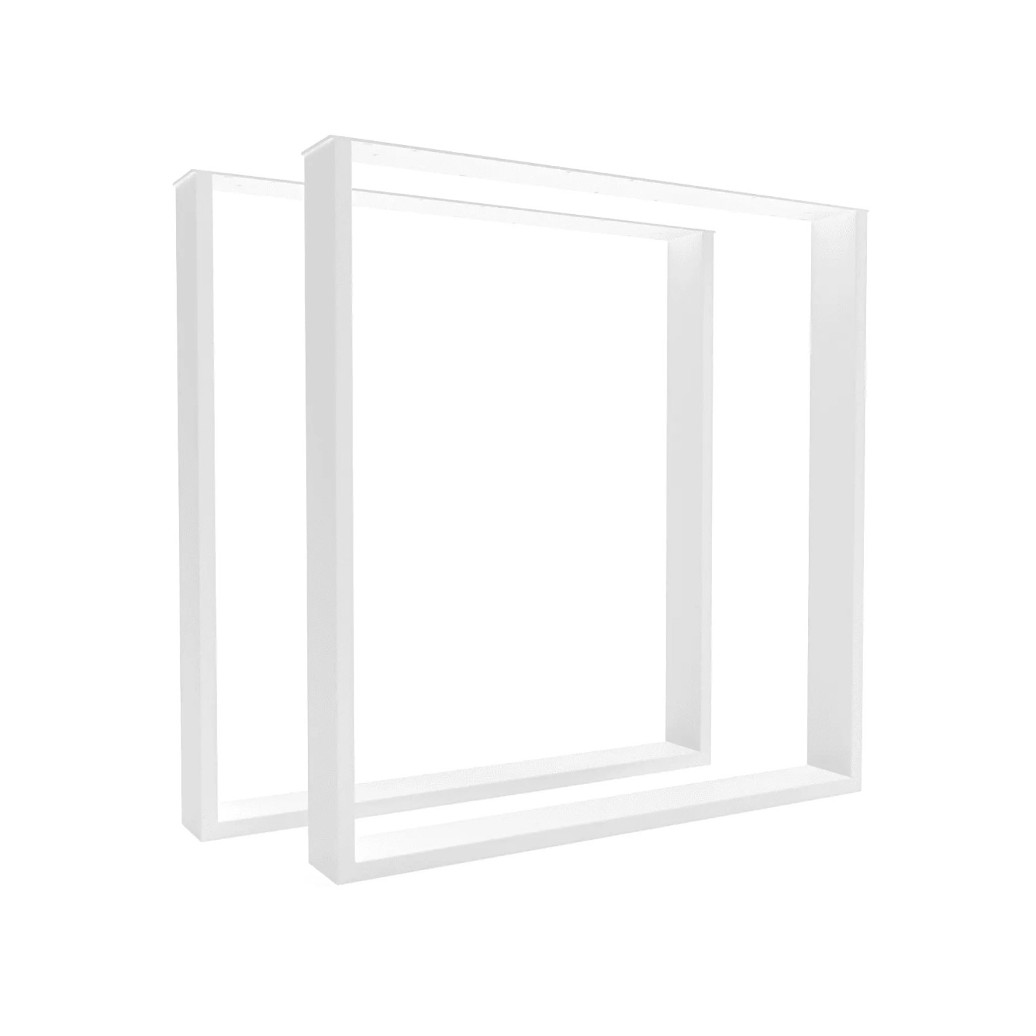 HEVVA Tischbeine BASEL 70 cm Tief 72 cm Höhe 2er Set Weiß