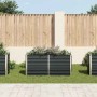 Anthrazitfarbenes furnicato Garten-Hochbeet aus verzinktem Stahl, 160x40x77 cm.