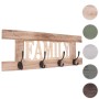 Wandgarderobe C60 Family im Shabby-Look, naturbraun mit 4 Doppelhaken.